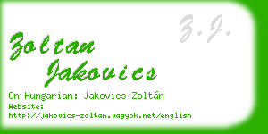 zoltan jakovics business card